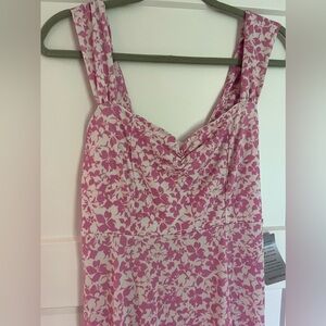Lush Pink Floral Midi Dress